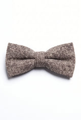 Gravata borboleta masculina em tweed bege