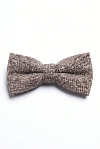 Gravata borboleta masculina em tweed bege