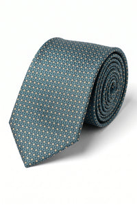 Gravata masculina de tecido texturizado azul-petróleo