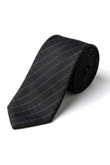 Conjunto de gravata e lenço de bolso masculino - Listras pretas STZ42, tamanho único