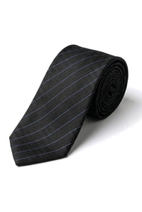 Conjunto de gravata e lenço de bolso masculino - Listras pretas STZ42, tamanho único