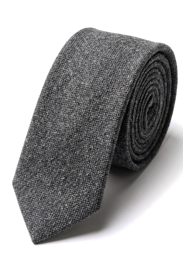 Conjunto de gravata e lenço de bolso masculino - Tweed cinza STZ23, tamanho único
