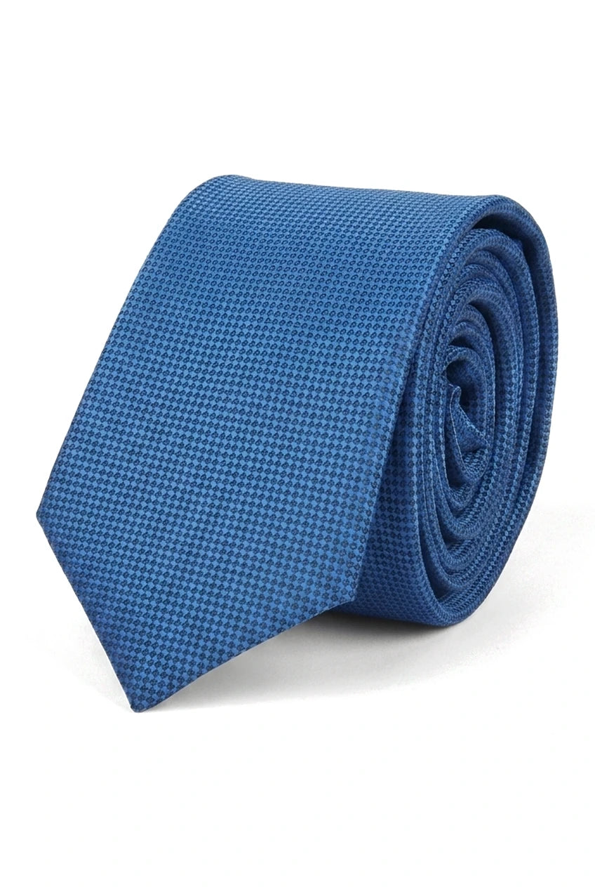Conjunto de gravata e lenço de bolso masculino formal, cor sólida - Azul