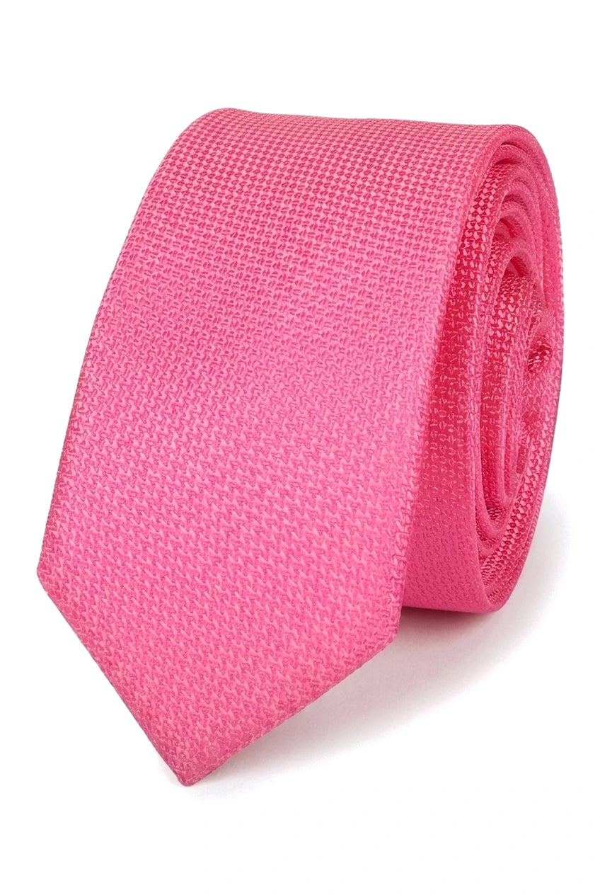 Conjunto de gravata e lenço de bolso masculino formal, cor sólida - fúcsia
