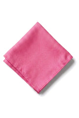 Conjunto de gravata e lenço de bolso masculino formal, cor sólida - fúcsia