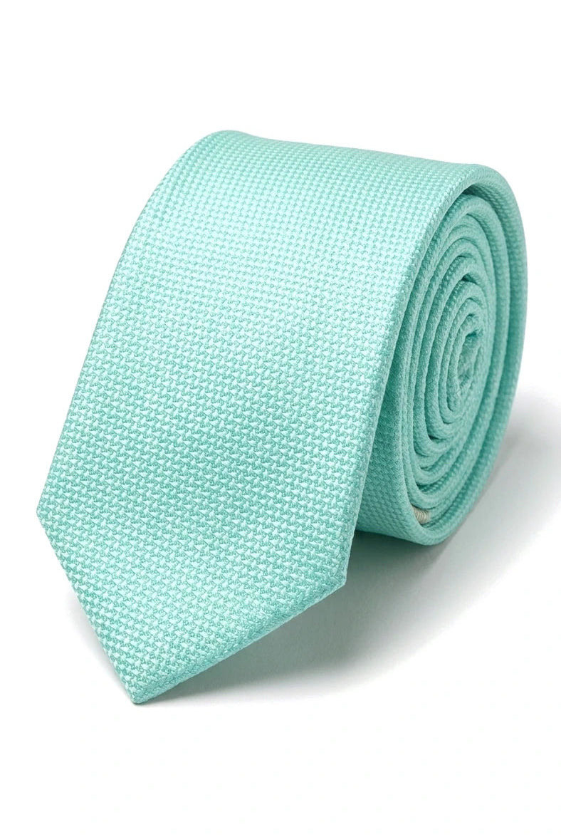 Conjunto de gravata e lenço de bolso masculino formal, cor menta.