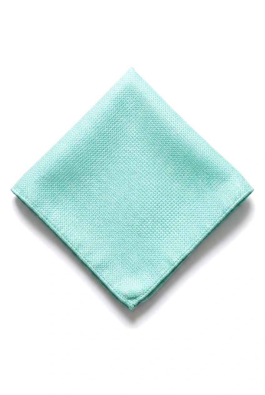 Conjunto de gravata e lenço de bolso masculino formal, cor menta.