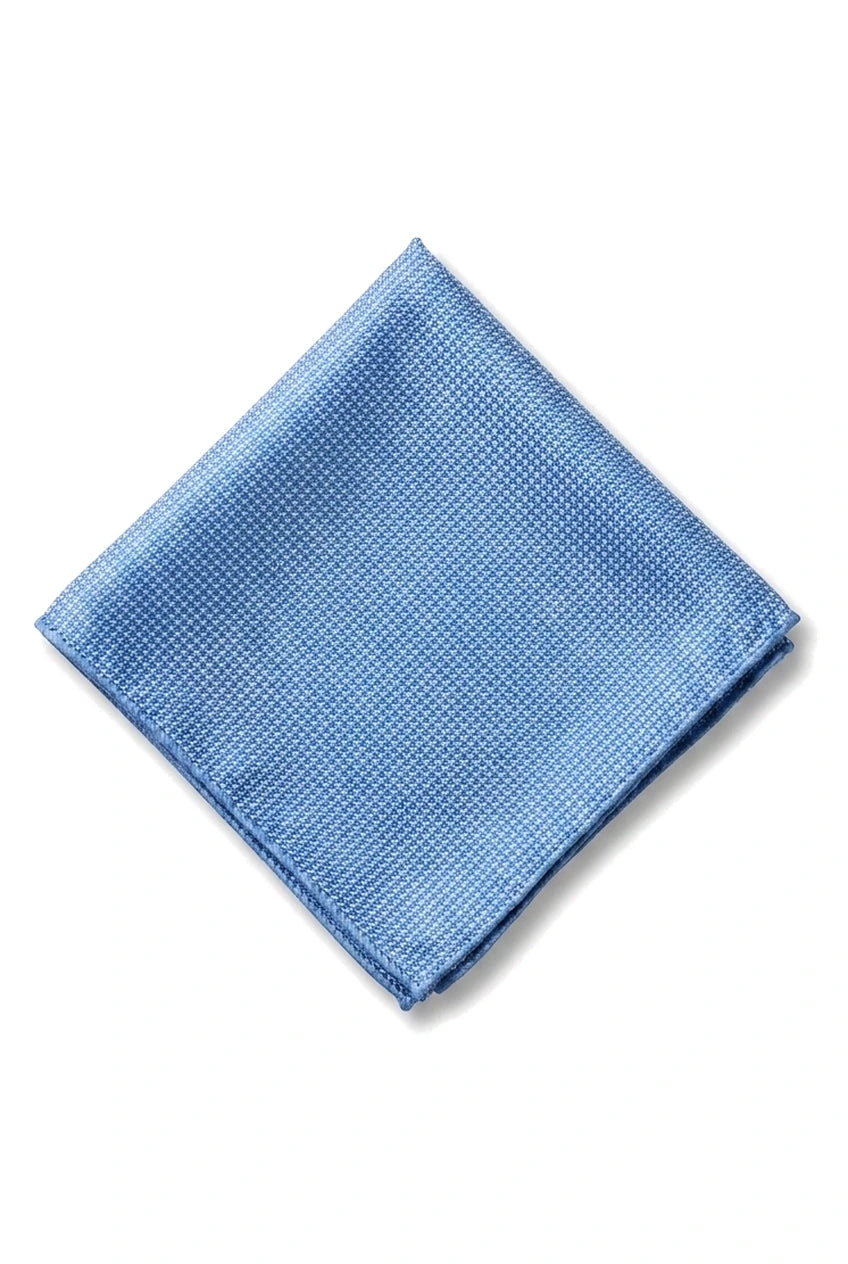 Conjunto de gravata e lenço de bolso masculino formal liso - Azul celeste