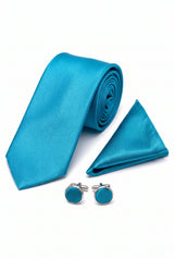 Conjunto de gravata turquesa masculina
