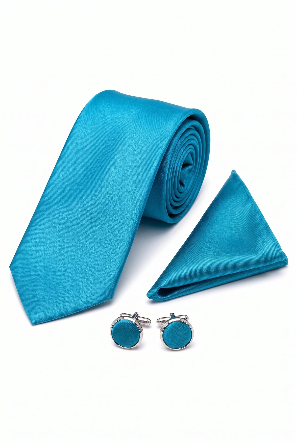 Conjunto de gravata turquesa masculina