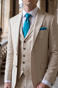 Conjunto de gravata turquesa masculina