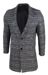 Sobretudo masculino de tweed xadrez