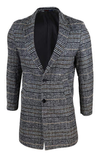 Sobretudo masculino de tweed xadrez