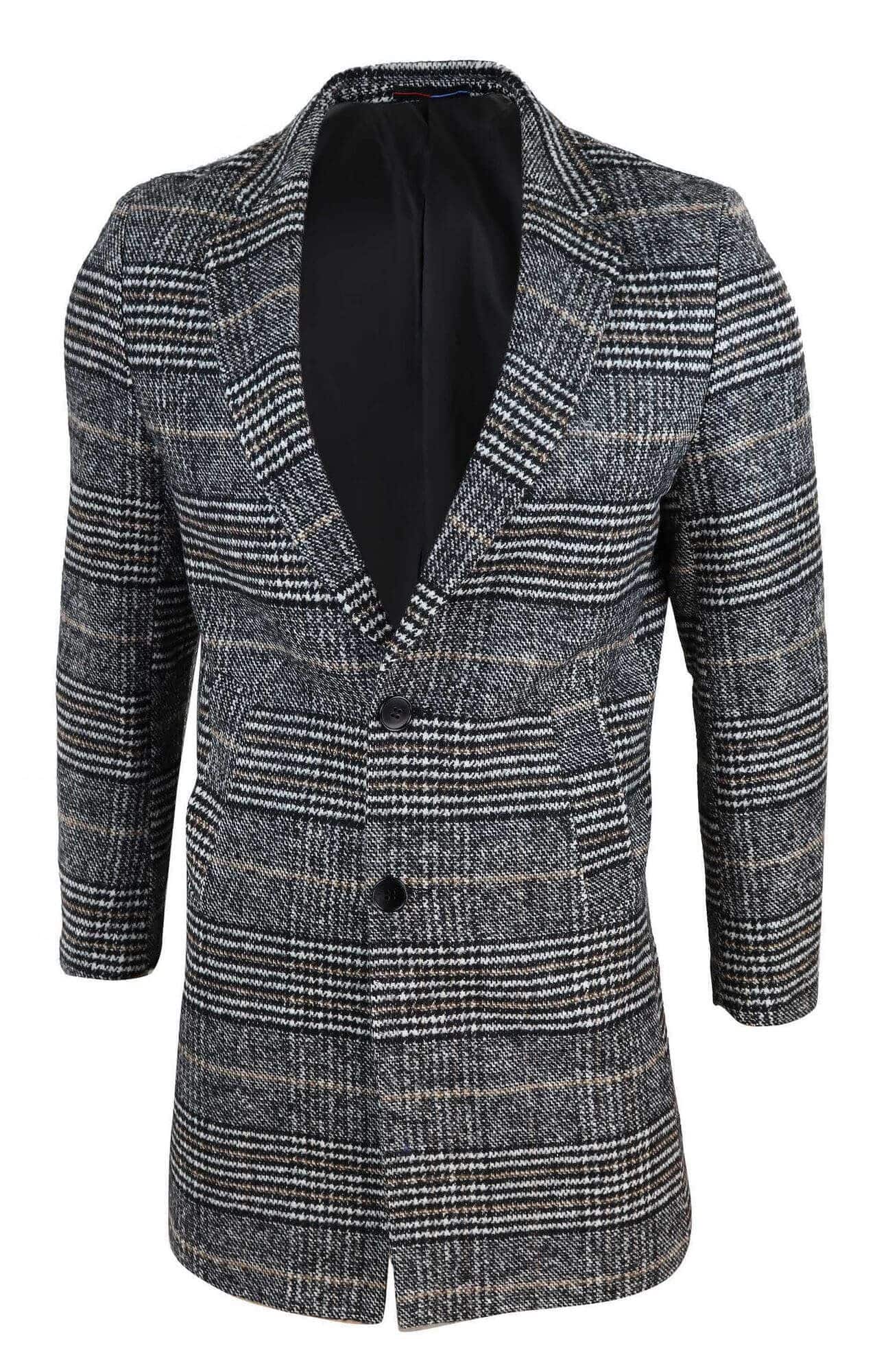 Sobretudo masculino de tweed xadrez