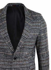 Sobretudo masculino de tweed xadrez