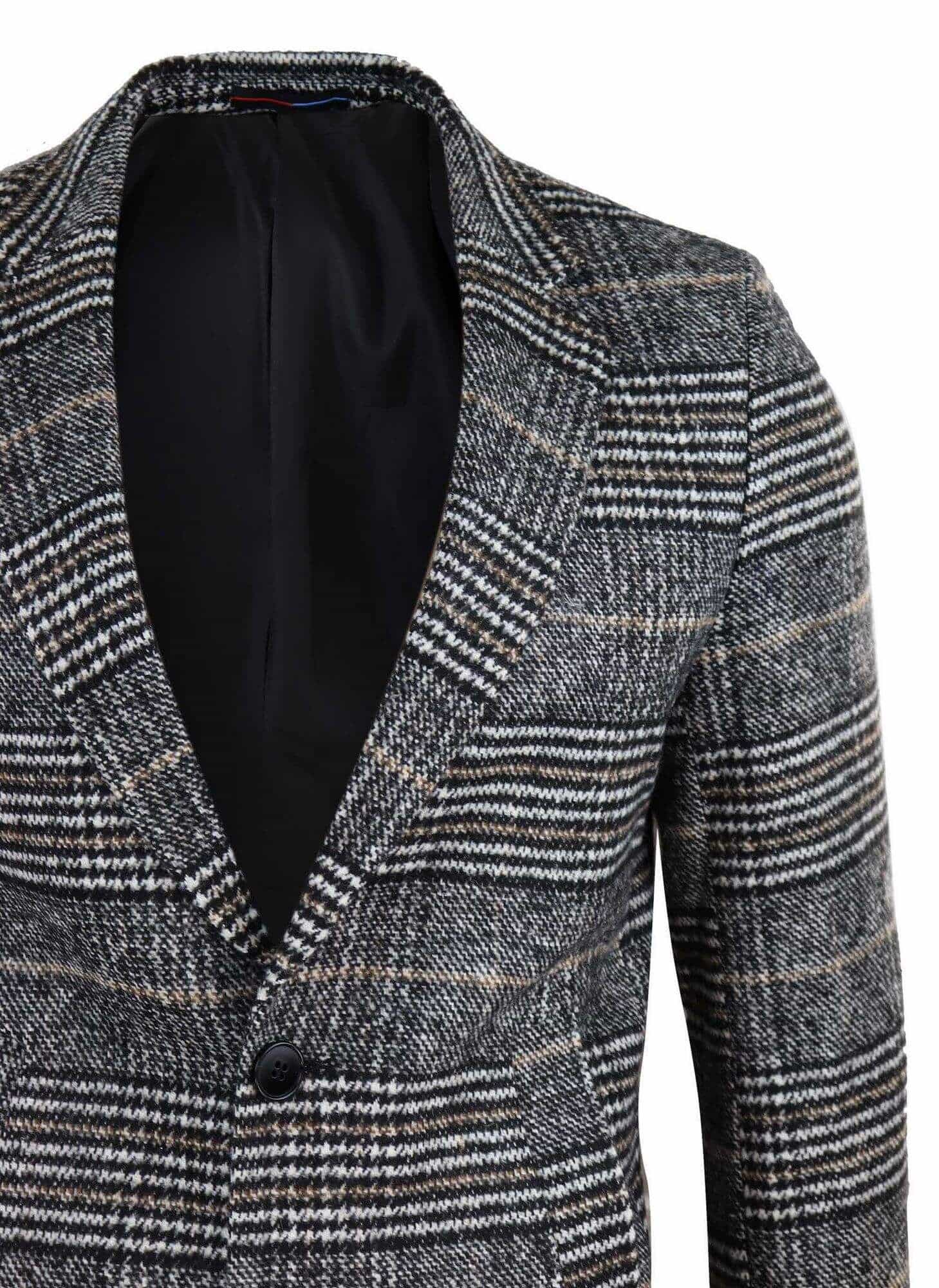 Sobretudo masculino de tweed xadrez