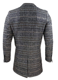 Sobretudo masculino de tweed xadrez
