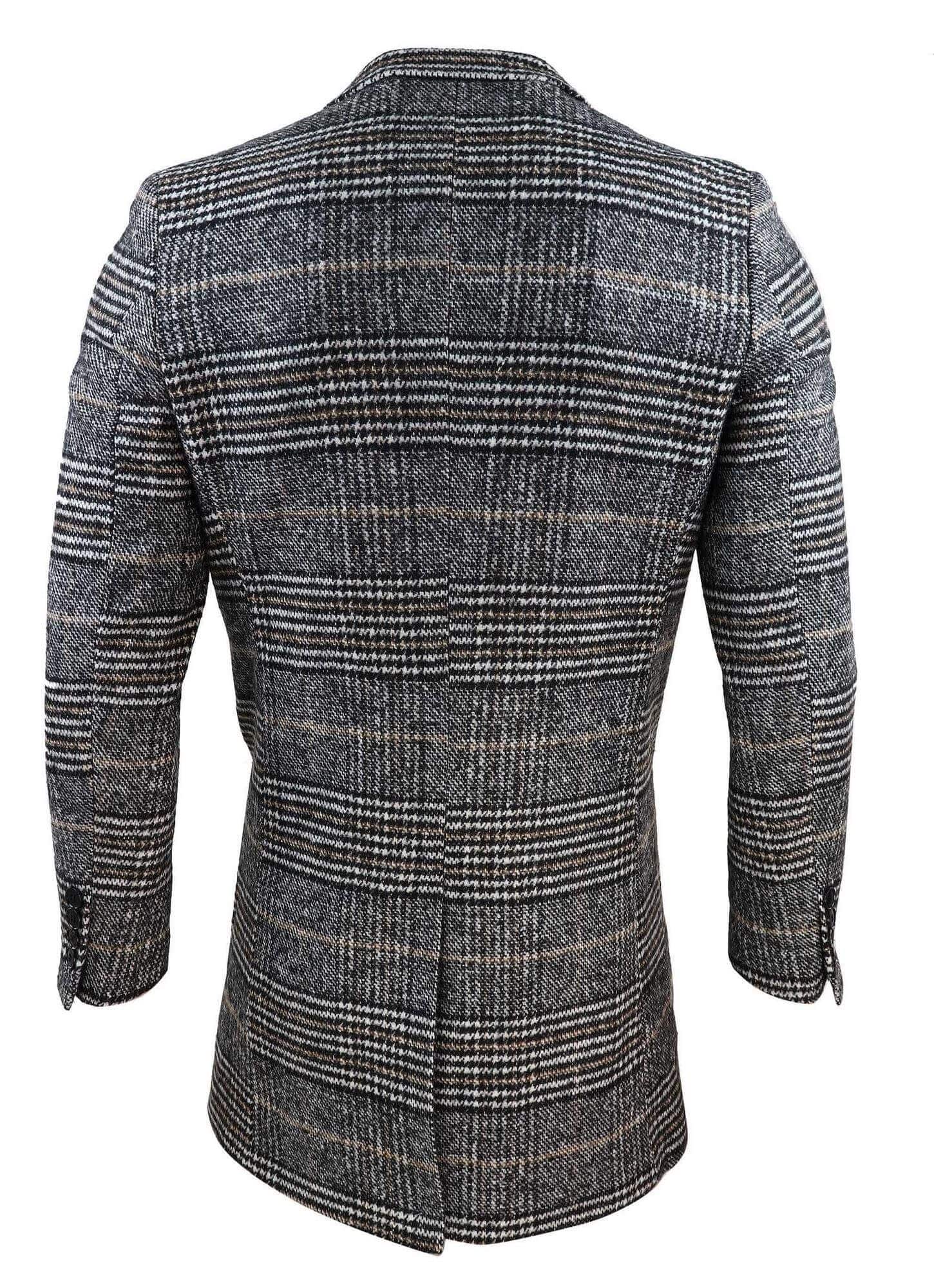 Sobretudo masculino de tweed xadrez