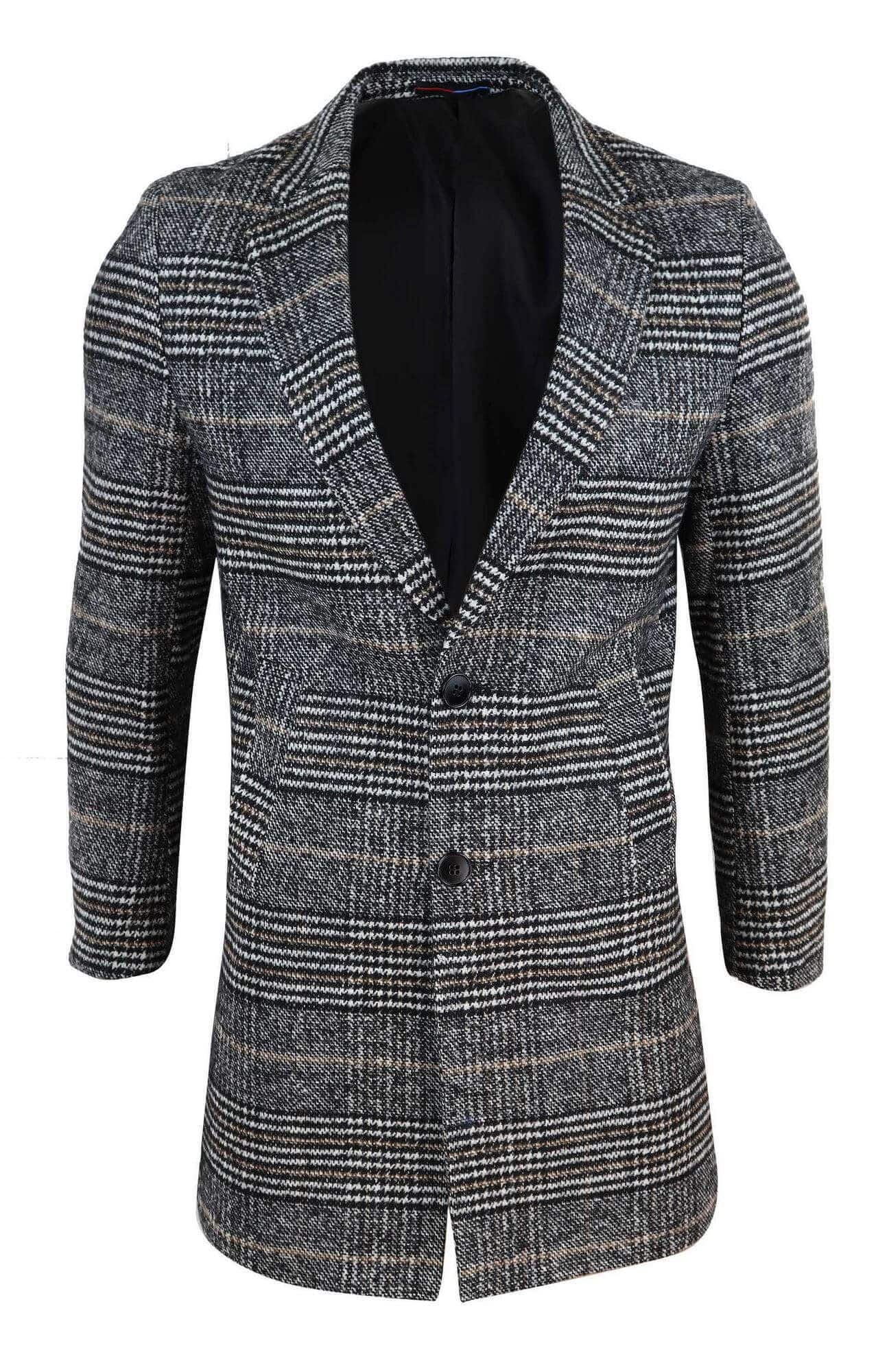Sobretudo masculino de tweed xadrez