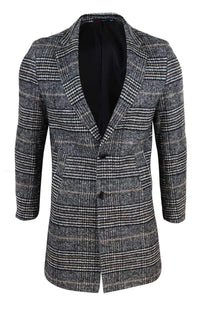 Sobretudo masculino de tweed xadrez