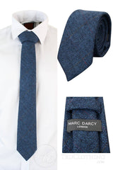 Gravatas masculinas Marc Darcy em tweed espinha de peixe texturizado, estilo clássico vintage retrô Deon.