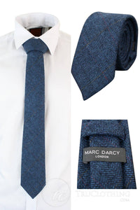 Gravatas masculinas Marc Darcy em tweed espinha de peixe texturizado, estilo clássico vintage retrô Deon.