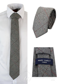 Gravatas masculinas Marc Darcy em tweed espinha de peixe texturizado, estilo clássico vintage retrô Deon.