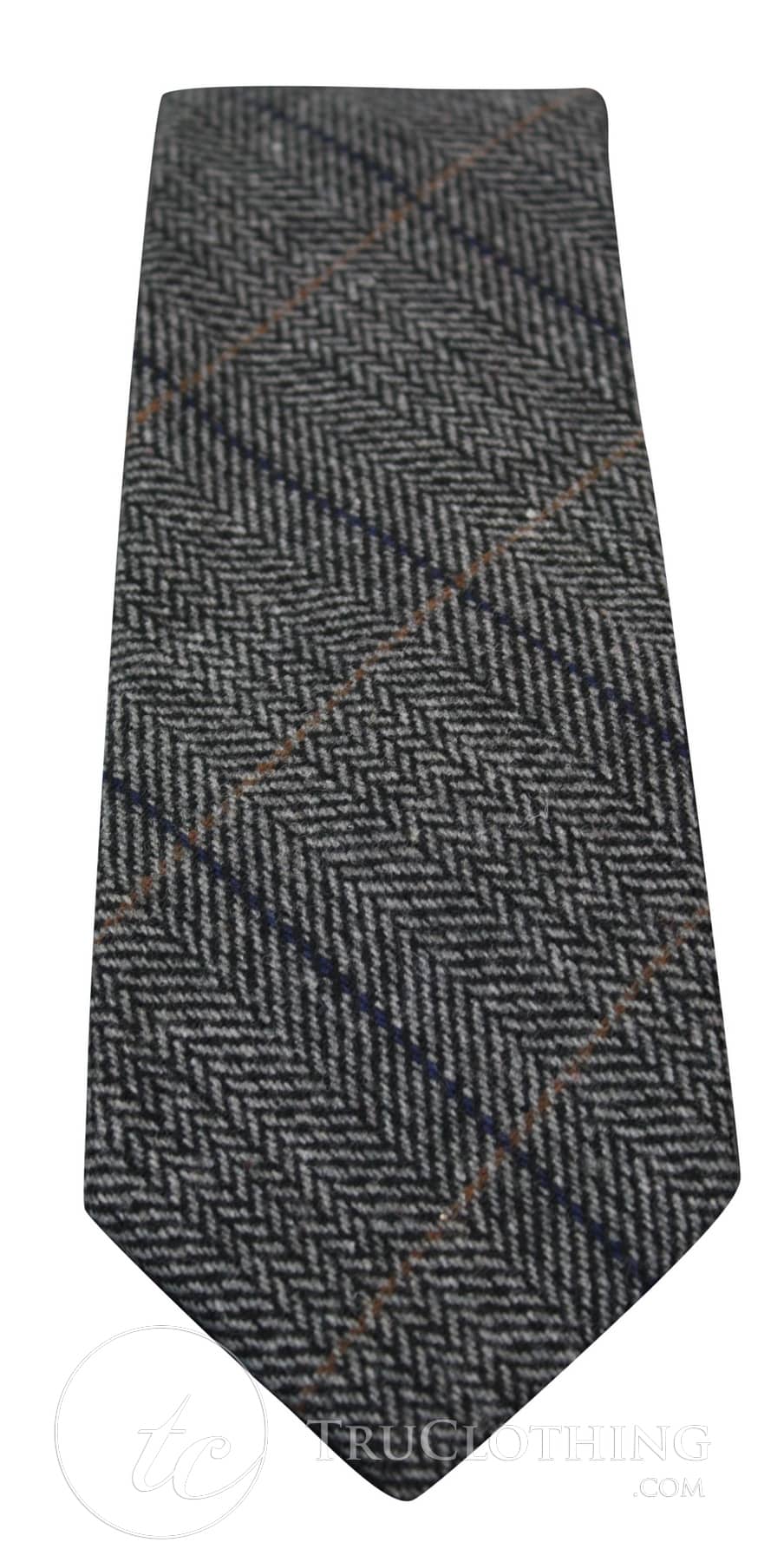 Gravata masculina Marc Darcy em tweed espinha de peixe texturizada, estilo clássico vintage retrô DX7