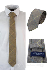 Gravata masculina Marc Darcy em tweed espinha de peixe texturizada, estilo clássico vintage retrô DX7