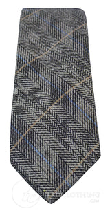 Gravata masculina Marc Darcy em tweed espinha de peixe texturizada, estilo clássico vintage retrô DX7