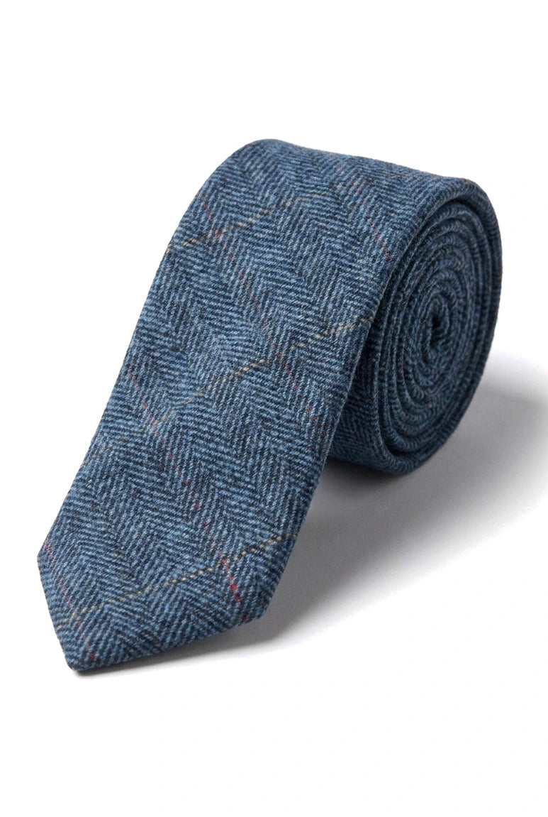 Gravatas masculinas Marc Darcy em tweed espinha de peixe texturizado, estilo clássico vintage retrô Deon.