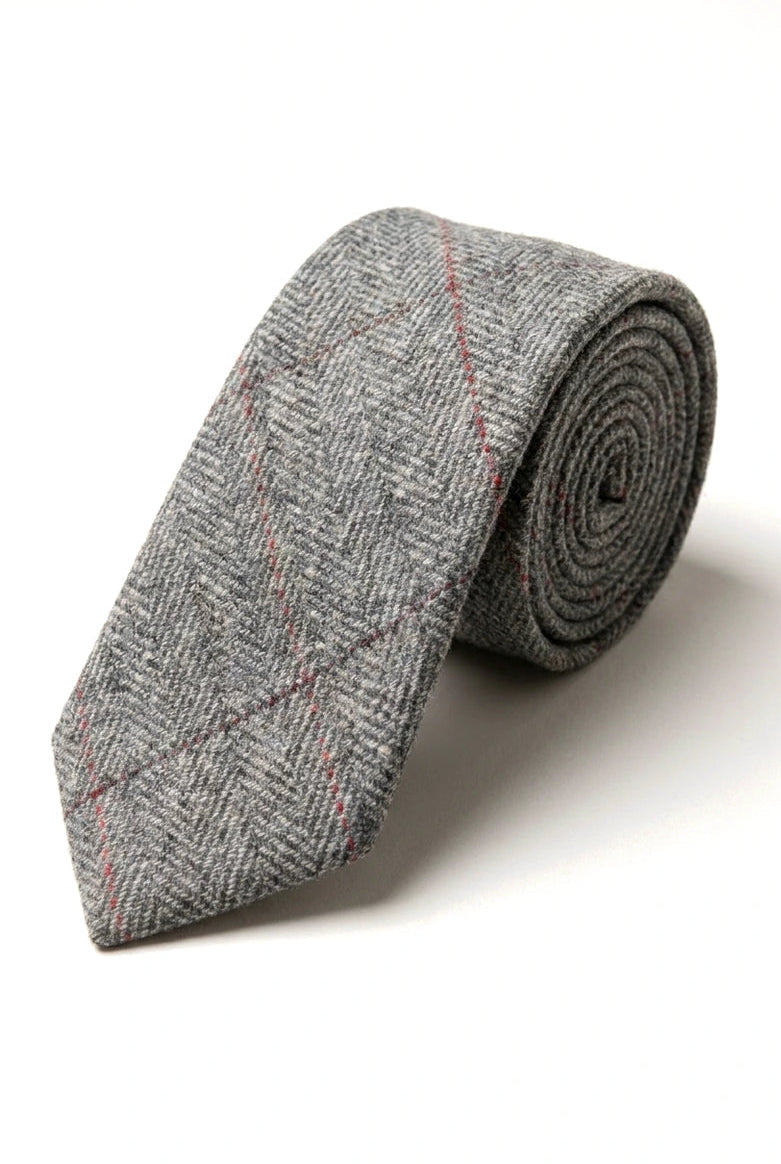 Gravatas masculinas Marc Darcy em tweed espinha de peixe texturizado, estilo clássico vintage retrô Deon.