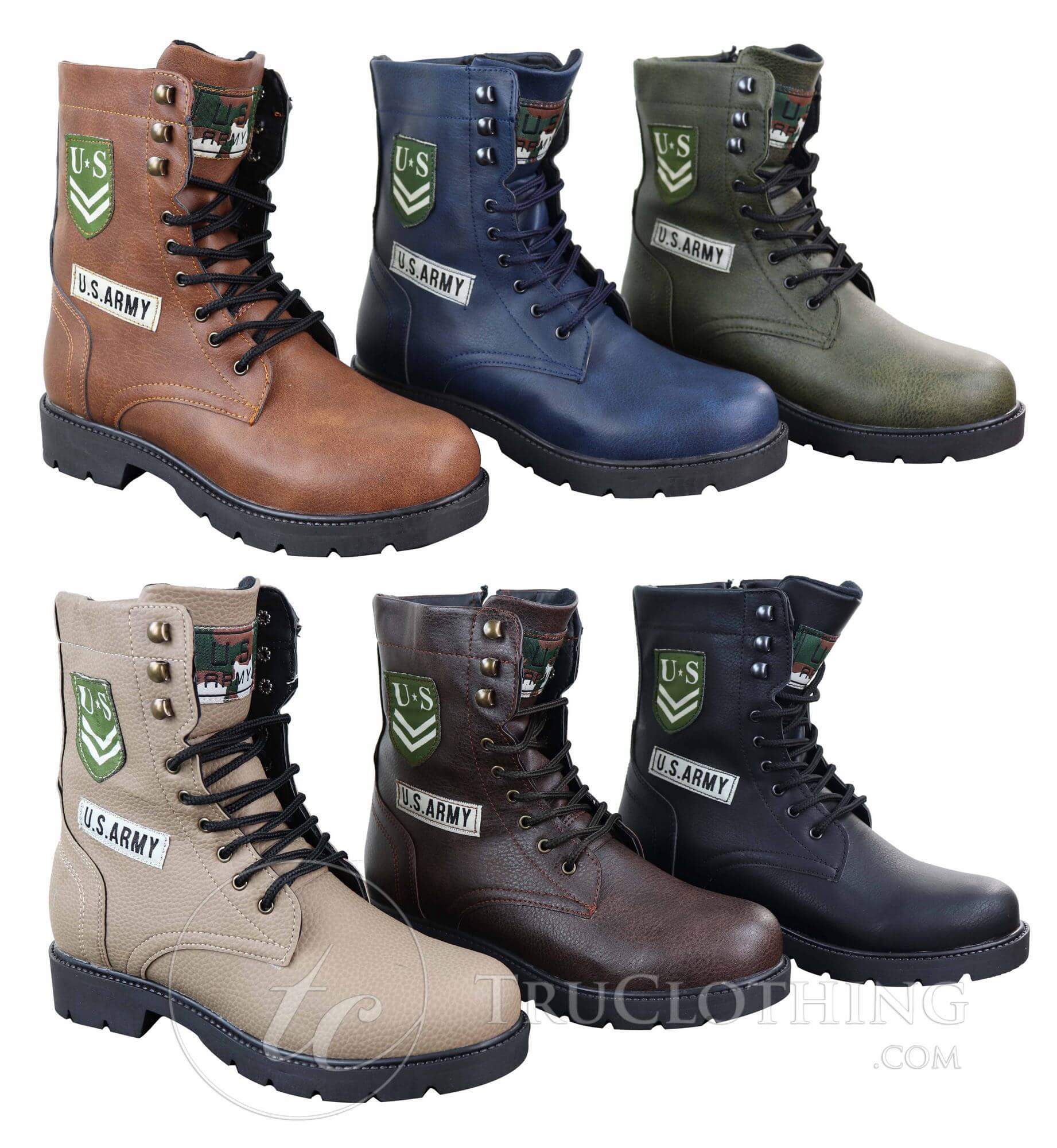 Botas de cano curto estilo exército americano para homem