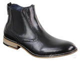 Botas masculinas vintage estilo brogue de cano curto - Cavani Fox