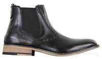 Botas masculinas vintage estilo brogue de cano curto - Cavani Fox