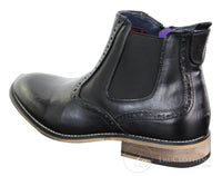 Botas masculinas vintage estilo brogue de cano curto - Cavani Fox