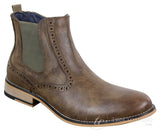 Botas masculinas vintage estilo brogue de cano curto - Cavani Fox