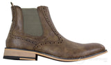 Botas masculinas vintage estilo brogue de cano curto - Cavani Fox