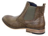 Botas masculinas vintage estilo brogue de cano curto - Cavani Fox
