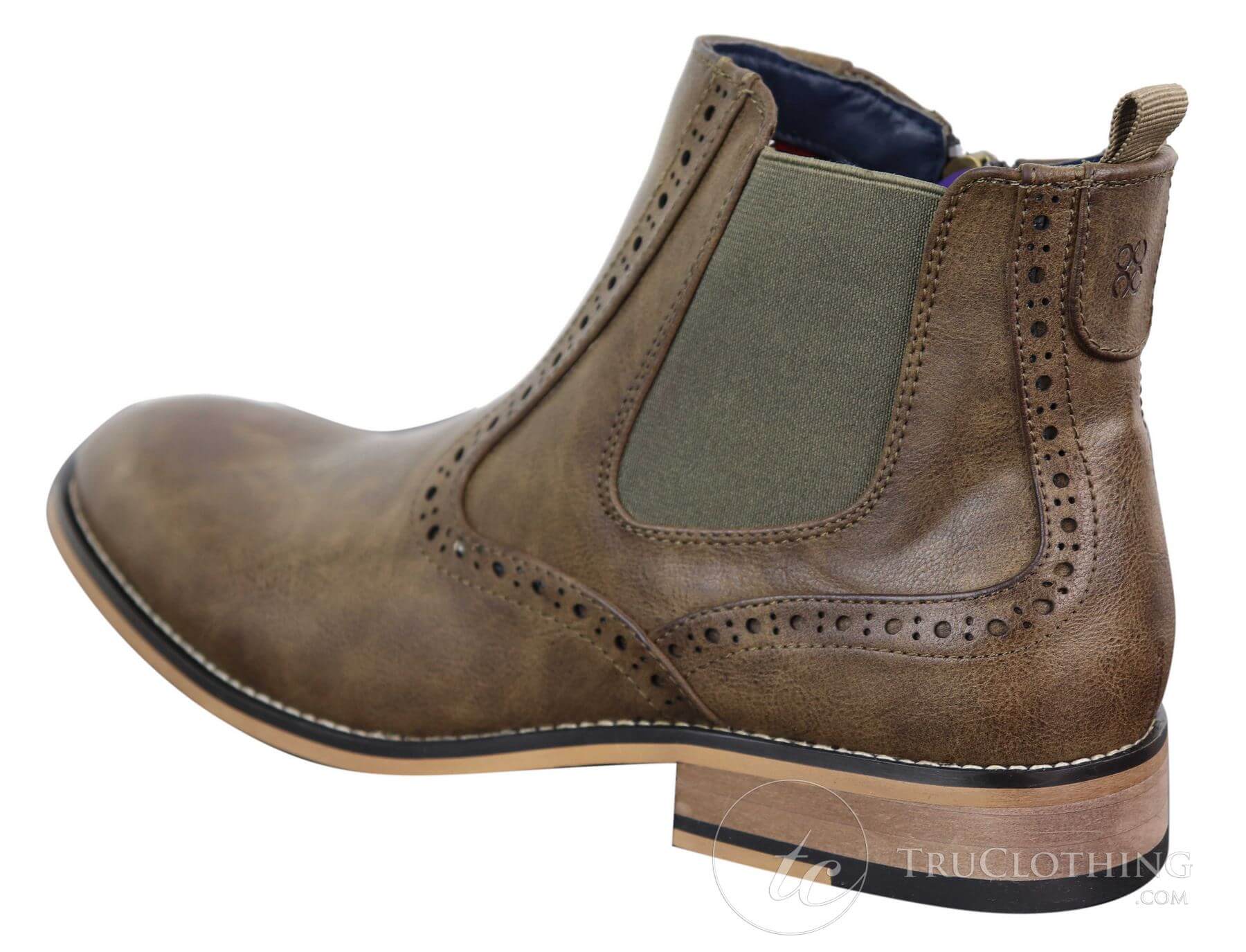 Botas masculinas vintage estilo brogue de cano curto - Cavani Fox