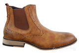 Botas masculinas vintage estilo brogue de cano curto - Cavani Fox