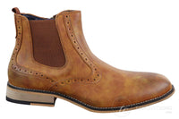 Botas masculinas vintage estilo brogue de cano curto - Cavani Fox