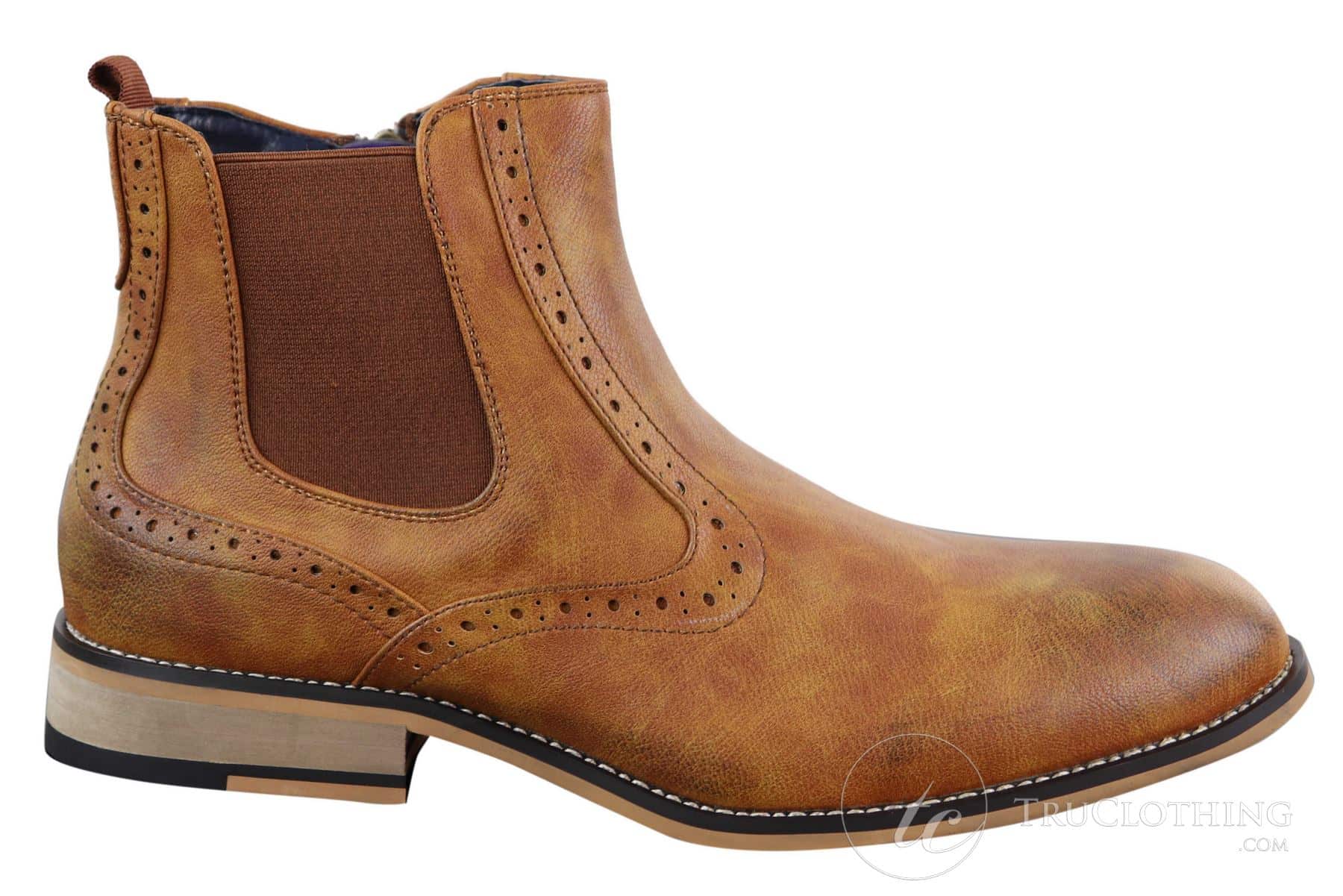 Botas masculinas vintage estilo brogue de cano curto - Cavani Fox