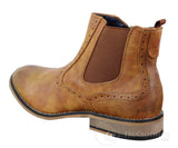 Botas masculinas vintage estilo brogue de cano curto - Cavani Fox