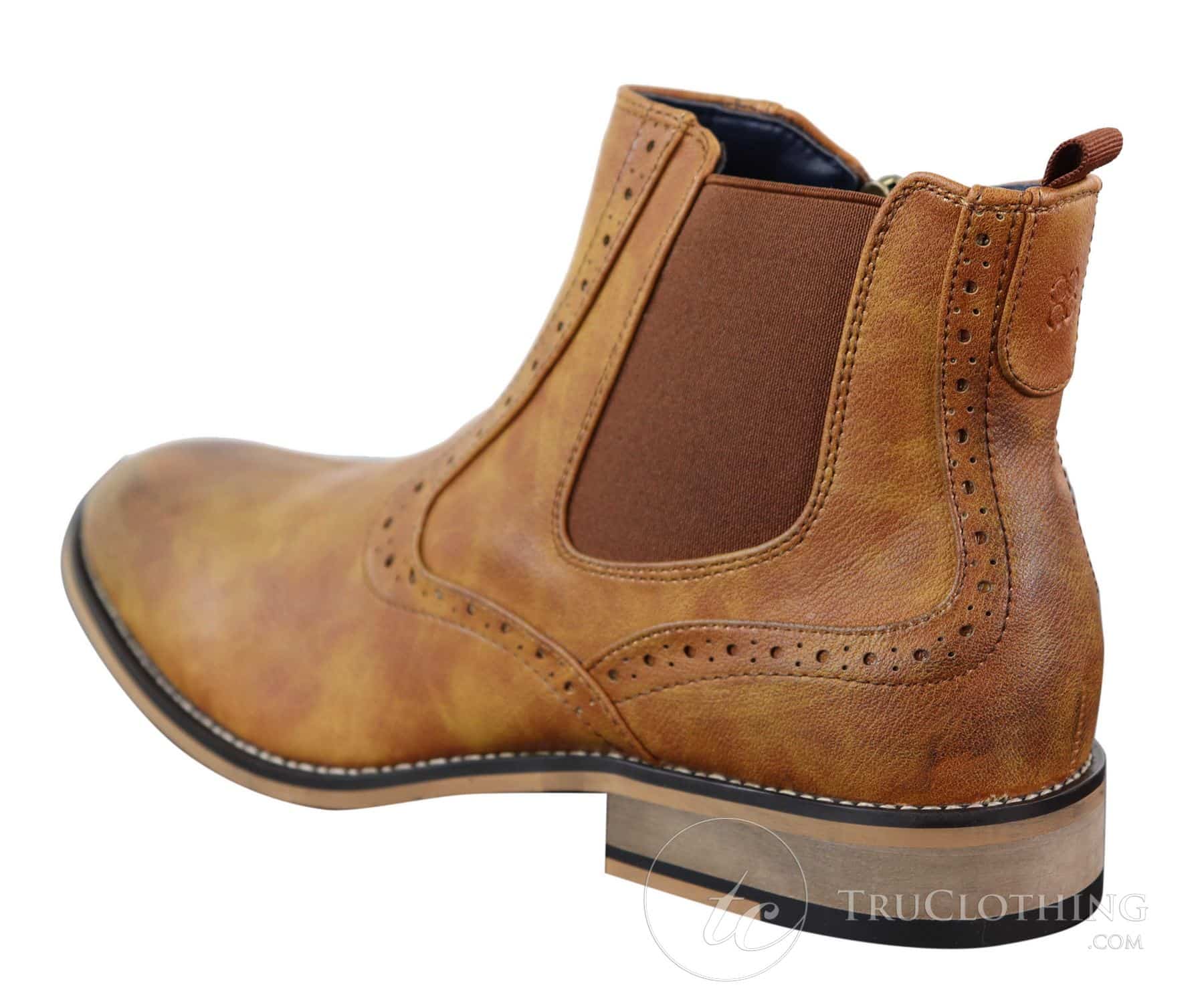 Botas masculinas vintage estilo brogue de cano curto - Cavani Fox