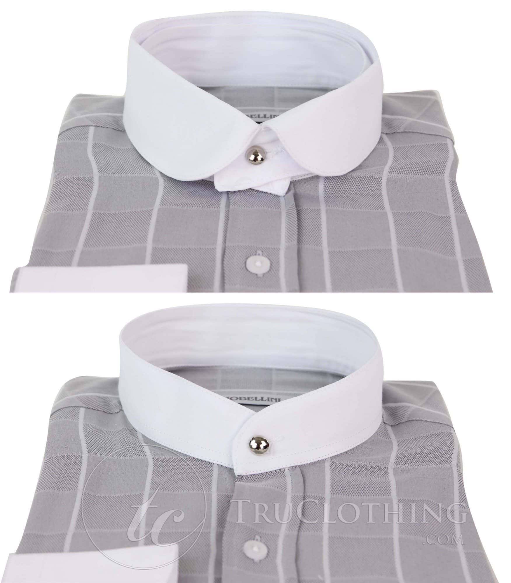 Camisa masculina vintage com estampa xadrez e gola removível.
