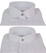 Camisa masculina vintage com estampa xadrez e gola removível.