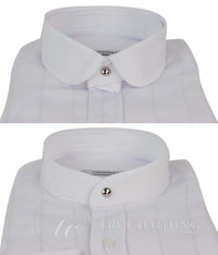Camisa masculina vintage com estampa xadrez e gola removível.