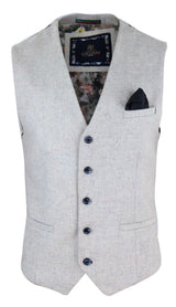 Colete masculino vintage creme com relógio de bolso