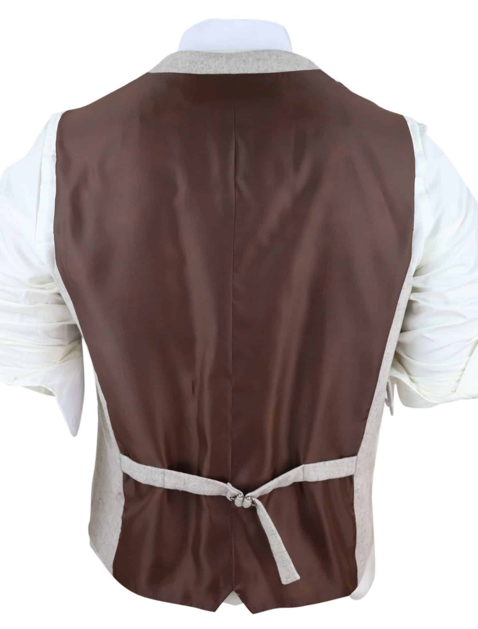 Colete masculino vintage creme com relógio de bolso